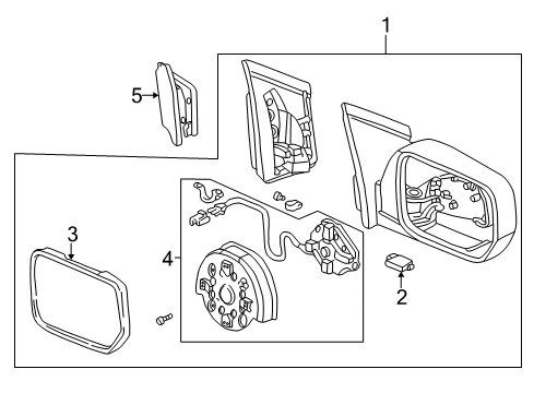 2003 Honda Odyssey Mirrors Mirror Assembly, Passenger Side Door (Evergreen Pearl) (R.C.) Diagram for 76200-S0X-A02ZK