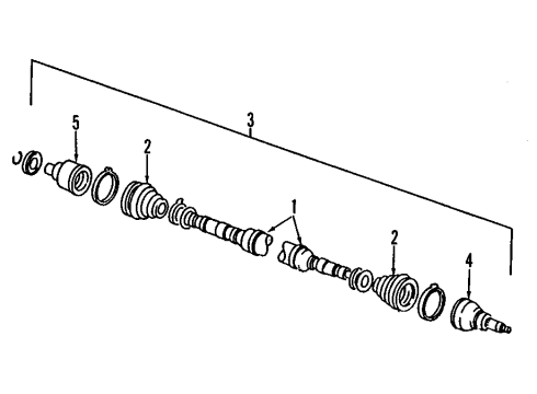 1997 Mercury Tracer Front Axle Shafts & Joints Shaft Diagram for F8CZ-3A329-AA