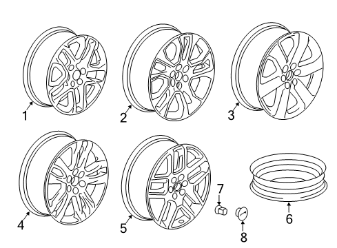 2020 Chevrolet Traverse Wheels Center Cap Diagram for 94775689