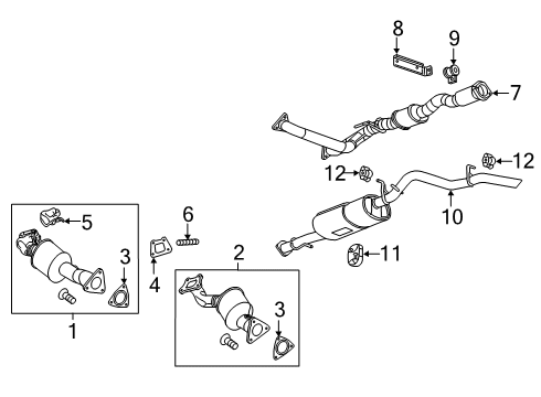 2021 GMC Canyon Exhaust Components Converter & Pipe Hanger Diagram for 23214835