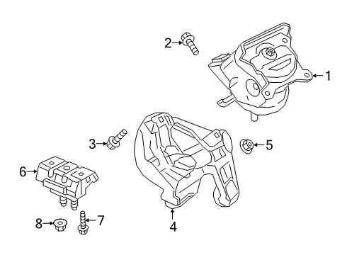2021 Chevrolet Express 3500 Automatic Transmission Mount Diagram for 84167166