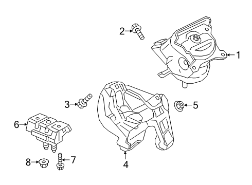 2021 Chevrolet Express 3500 Automatic Transmission Mount Bracket Diagram for 84382620