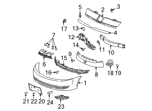 2003 Saturn Ion Front Bumper Housing Asm, Front Fog Lamp Diagram for 22687233