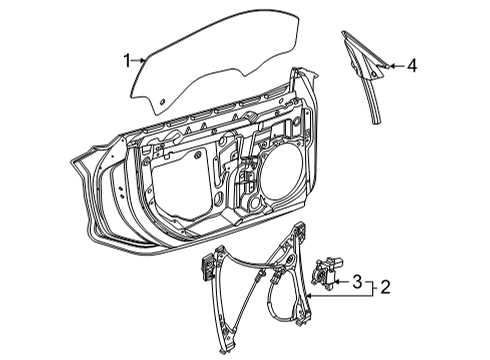 2020 Chevrolet Corvette Front Door Guide Channel Diagram for 84816185