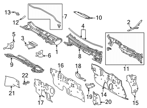 2022 Toyota Corolla Cross Cowl Dash Panel Diagram for 55101-0A130