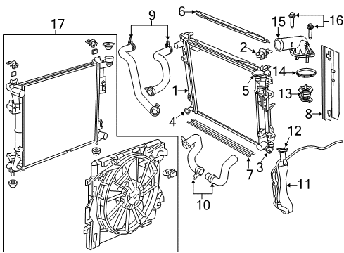 2017 Dodge Grand Caravan Radiator & Components Hose-Radiator Inlet Diagram for 5058734AF