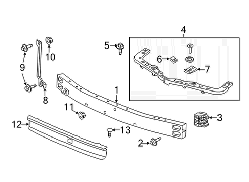 2022 GMC Terrain Bumper & Components - Front Impact Bar Diagram for 84749869