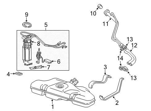1998 Chevrolet Cavalier Fuel Supply Pipe Asm-Fuel Tank Filler Diagram for 22597357