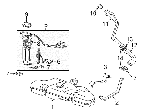 1995 Chevrolet Cavalier Fuel Supply Module Kit, Fuel Tank Fuel Pump Diagram for 19332096