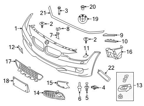 2016 BMW 428i Front Bumper Support, Fog Lamp Left Diagram for 51118054511