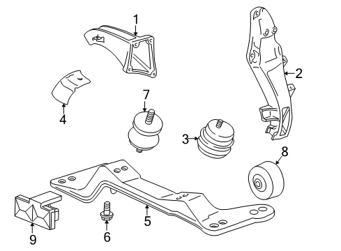 1997 BMW Z3 Engine & Trans Mounting Bracket Diagram for 11111703857