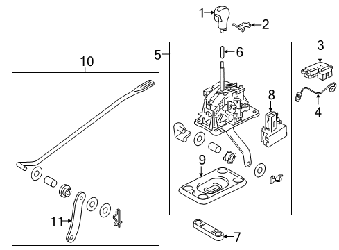 2017 Infiniti QX50 Gear Shift Control - AT Transmission Control Device Assembly Diagram for 34901-1CA1E