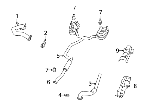 2009 Dodge Journey Exhaust Components MUFFLER-Exhaust Diagram for 4743708AE