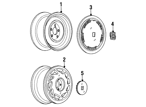 1992 Oldsmobile Custom Cruiser Wheels Wheel Rim-15 X 7 Diagram for 12503566