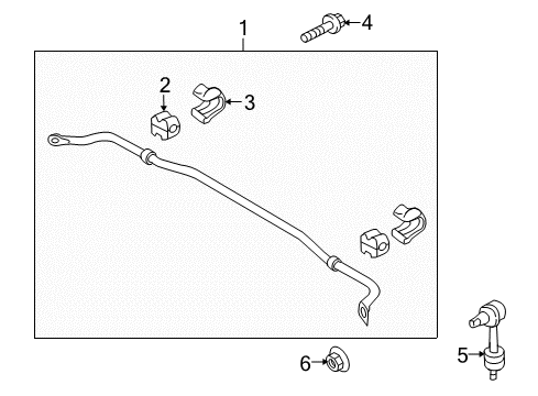 2010 Hyundai Tucson Stabilizer Bar & Components - Rear Bush-Stabilizer Bar Diagram for 55513-2S110