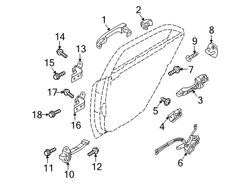 2012 Kia Forte Rear Door Rear Door Latch Assembly, Left Diagram for 814101M010