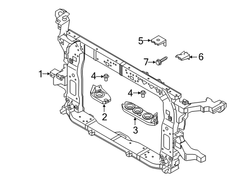 2021 Hyundai Palisade Radiator Support Bracket-FR Bumper SUPT UPR Ctr Diagram for 865B2-S8000