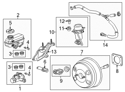 2014 Chevrolet Captiva Sport Dash Panel Components Master Cylinder Diagram for 19151463
