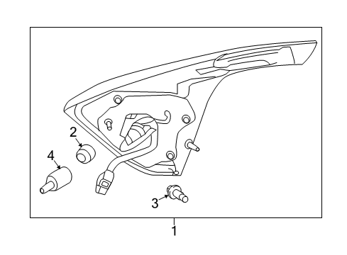 2017 Nissan Murano Bulbs Lamp Assembly-Rear Combination LH Diagram for 26555-5AA1D