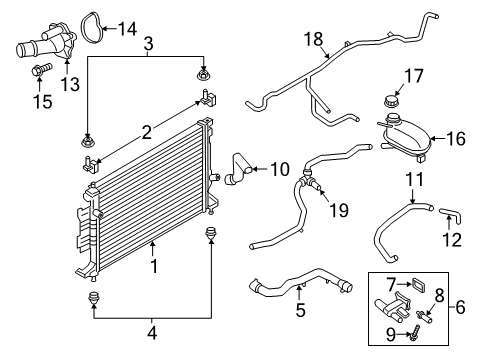 2017 Ford Escape Powertrain Control Overflow Hose Diagram for GV6Z-8B081-E