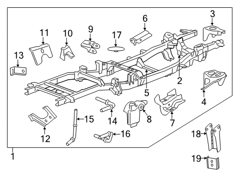 2018 Ram 2500 Frame & Components CROSSMEMBER-Transmission Diagram for 68258839AA