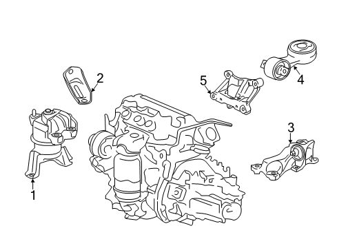 2013 Honda Civic Engine & Trans Mounting Stay, Side Engine Mounting Diagram for 50625-TR0-A00