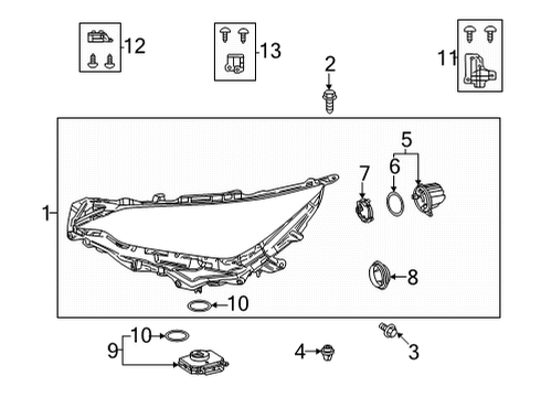 2022 Lexus NX350 Headlamp Components UNIT, HEADLAMP W/GAS Diagram for 81185-78270