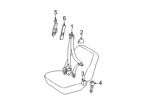 2003 Pontiac Vibe Seat Belt Latch Diagram for 88972450