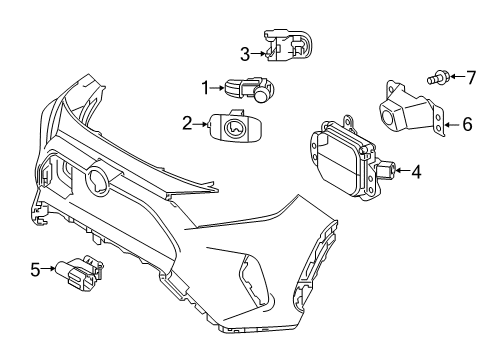 2019 Toyota RAV4 Parking Aid Park Sensor Clip Diagram for 89348-33190