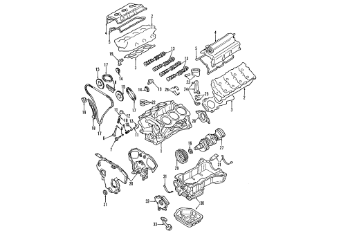 2004 Nissan 350Z Engine Parts, Mounts, Cylinder Head & Valves, Camshaft & Timing, Oil Pan, Oil Pump, Crankshaft & Bearings, Pistons, Rings & Bearings Head Assembly-Cylinder, L Diagram for 11090-CD700