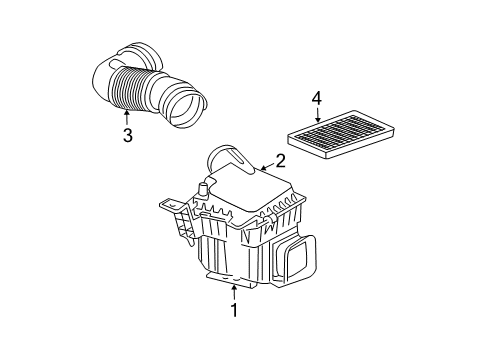 2006 Dodge Durango Air Intake Air Cleaner Intake Hose Diagram for 53032798AB