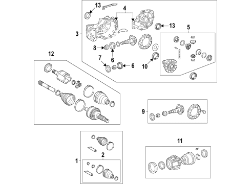 2021 Lexus ES250 Rear Axle, Axle Shafts & Joints, Differential, Drive Axles, Propeller Shaft Axle Assembly Diagram for 42340-0R010