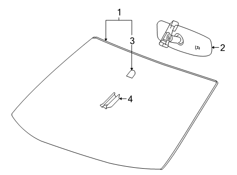 2011 GMC Terrain Windshield Glass Mirror Inside Cover Diagram for 20923531