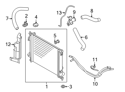 2013 Kia Soul Radiator & Components Guard-Air, RH Diagram for 291352K600