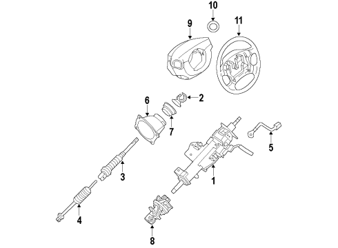 2008 Infiniti QX56 Steering Column & Wheel, Steering Gear & Linkage Sensor Assembly-Tilt Diagram for 48992-7Y360