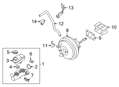 2008 Nissan Frontier Hydraulic System Cylinder Brake Master Diagram for 46010-9BP1A