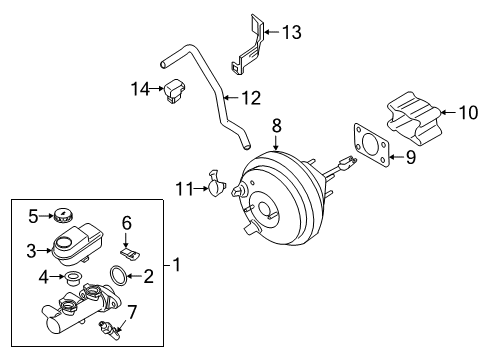 2012 Nissan Frontier Hydraulic System Cylinder Brake Master Diagram for 46010-9BP0A