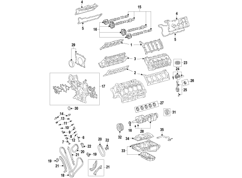 2012 Lexus GX460 Engine Parts, Mounts, Cylinder Head & Valves, Camshaft & Timing, Oil Pan, Oil Pump, Crankshaft & Bearings, Pistons, Rings & Bearings, Variable Valve Timing Head Gasket Diagram for 11116-38010