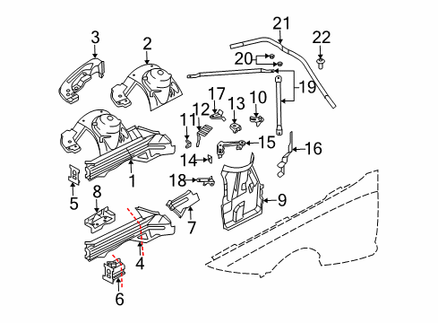 2003 BMW Z4 Structural Components & Rails Hex Nut Diagram for 07129904048