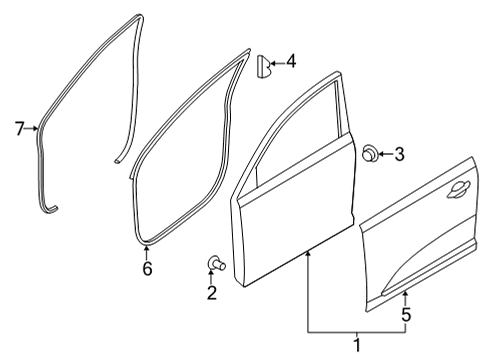 2021 Kia Seltos Door & Components W/STRIP Assembly-Fr Dr S Diagram for 82140Q5000