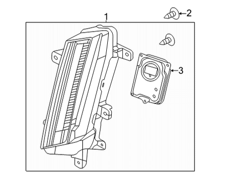 2021 Cadillac CT5 Daytime Running Lamp Components Daytime Run Lamp Diagram for 84761121