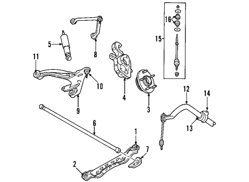 2002 Dodge Ram 1500 Front Suspension Components, Lower Control Arm, Upper Control Arm, Stabilizer Bar, Torsion Bar Link-SWAY Bar Diagram for 5072935AC