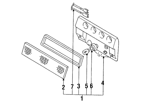 1991 Isuzu Impulse Bulbs Socket, Stop Light Diagram for 8-94419-202-0