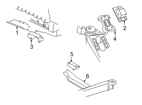 1996 Chevrolet P30 Engine & Trans Mounting Crossmember Asm-Trans Support Diagram for 15733019