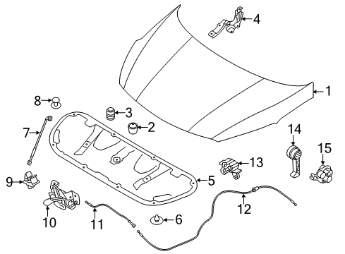 2015 Kia Forte Hood & Components Panel Assembly-Hood Diagram for 66400A7000