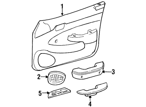 1994 Toyota Corolla Interior Trim - Front Door Armrest Assy, Front, LH Diagram for 74220-16090-B1