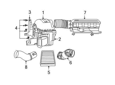 2006 Dodge Ram 3500 Air Intake Duct-Ambient Air Diagram for 53032670AD