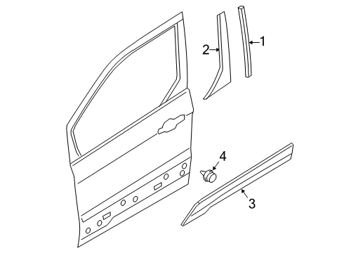 2020 Ford Transit Connect Exterior Trim - Front Door Body Side Molding Diagram for DT1Z-6120879-BC