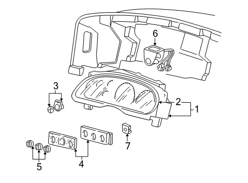 2005 Ford F-250 Super Duty Instruments & Gauges Cluster Lens Diagram for 5C3Z-10890-AA