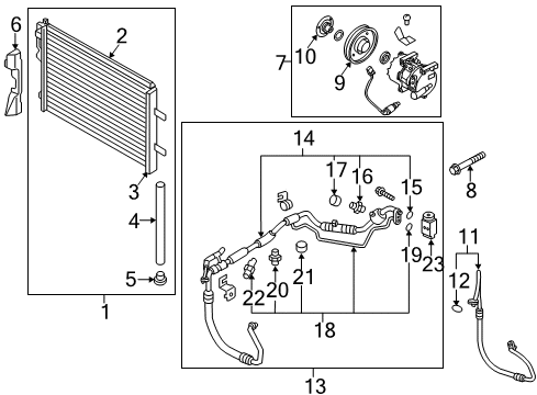 2012 Kia Rio A/C Condenser, Compressor & Lines Disc & Hub Assembly-A/C Diagram for 976441R100